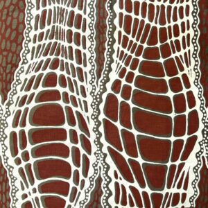 Aaron McTaggart - Crocodile Skin on mushroom linen (per 1m)
