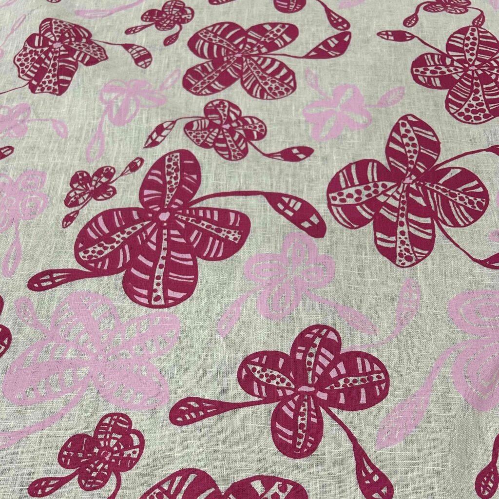 Beatrice Wombunji - Wild Flowers on linen (per 1m)