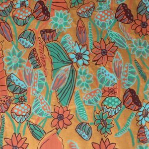 Patricia Marrfurra - Billabong on turmeric linen (per 1m)