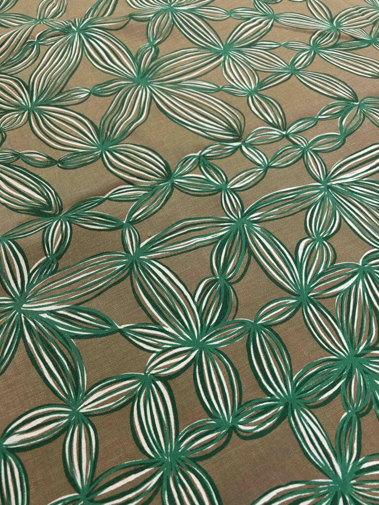 Bradley - Wildflowers on green linen (per 1m) - Image 2