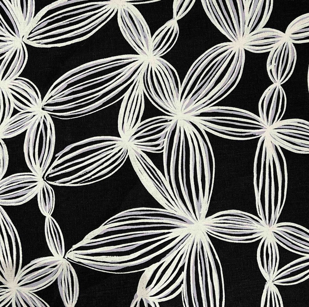 Bradley Bianamu - Wildflowers on navy linen (per 1m)