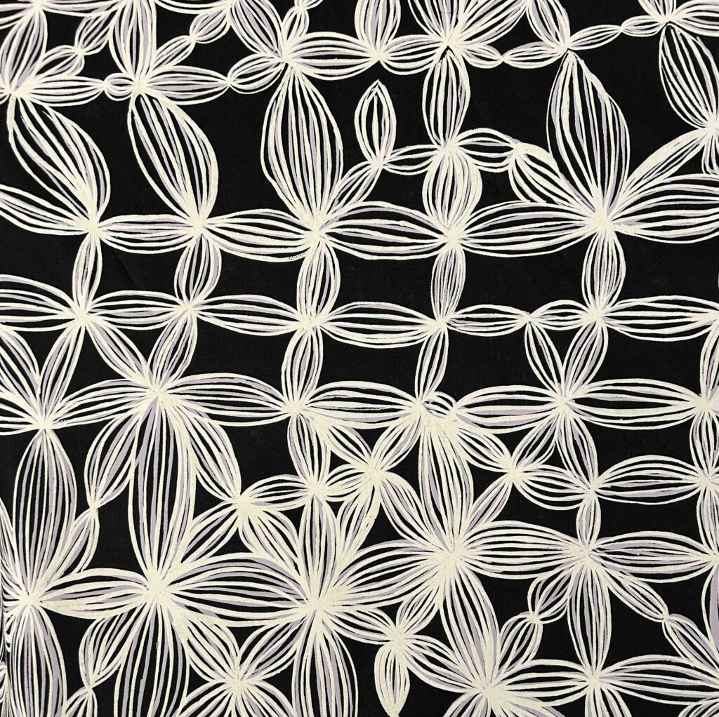 Bradley Bianamu - Wildflowers on navy linen (per 1m) - Image 4