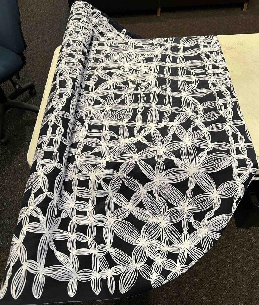 Bradley Bianamu - Wildflowers on navy linen (per 1m) - Image 3