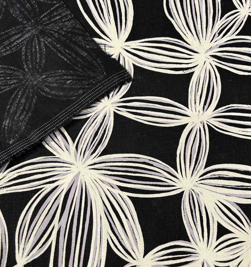 Bradley Bianamu - Wildflowers on navy linen (per 1m) - Image 2