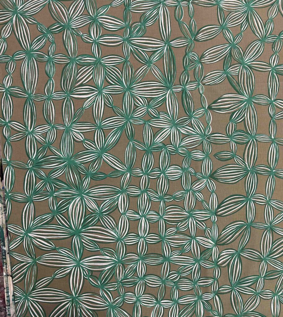 Bradley - Wildflowers on green linen (per 1m) - Image 3