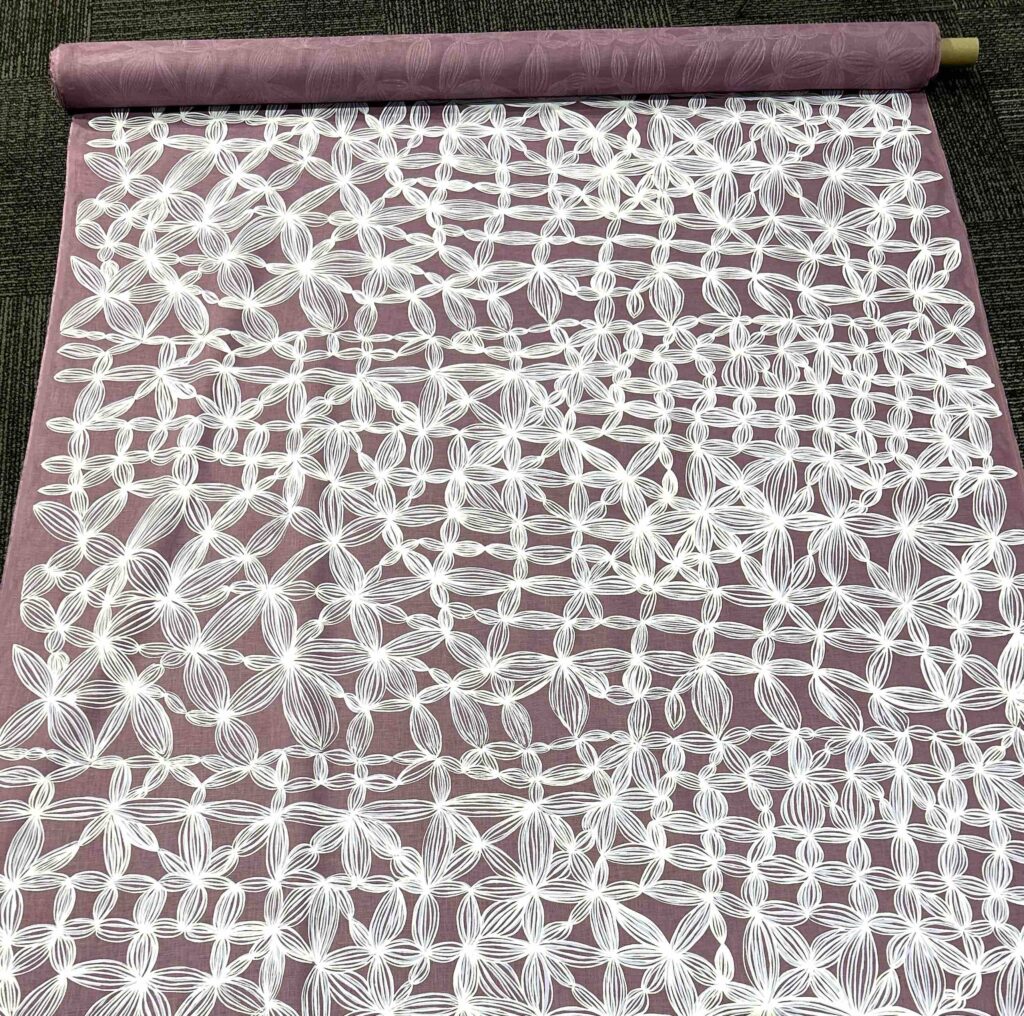 Bradley Bianamu - Wildflowers on lavender linen (per 1m) - Image 3