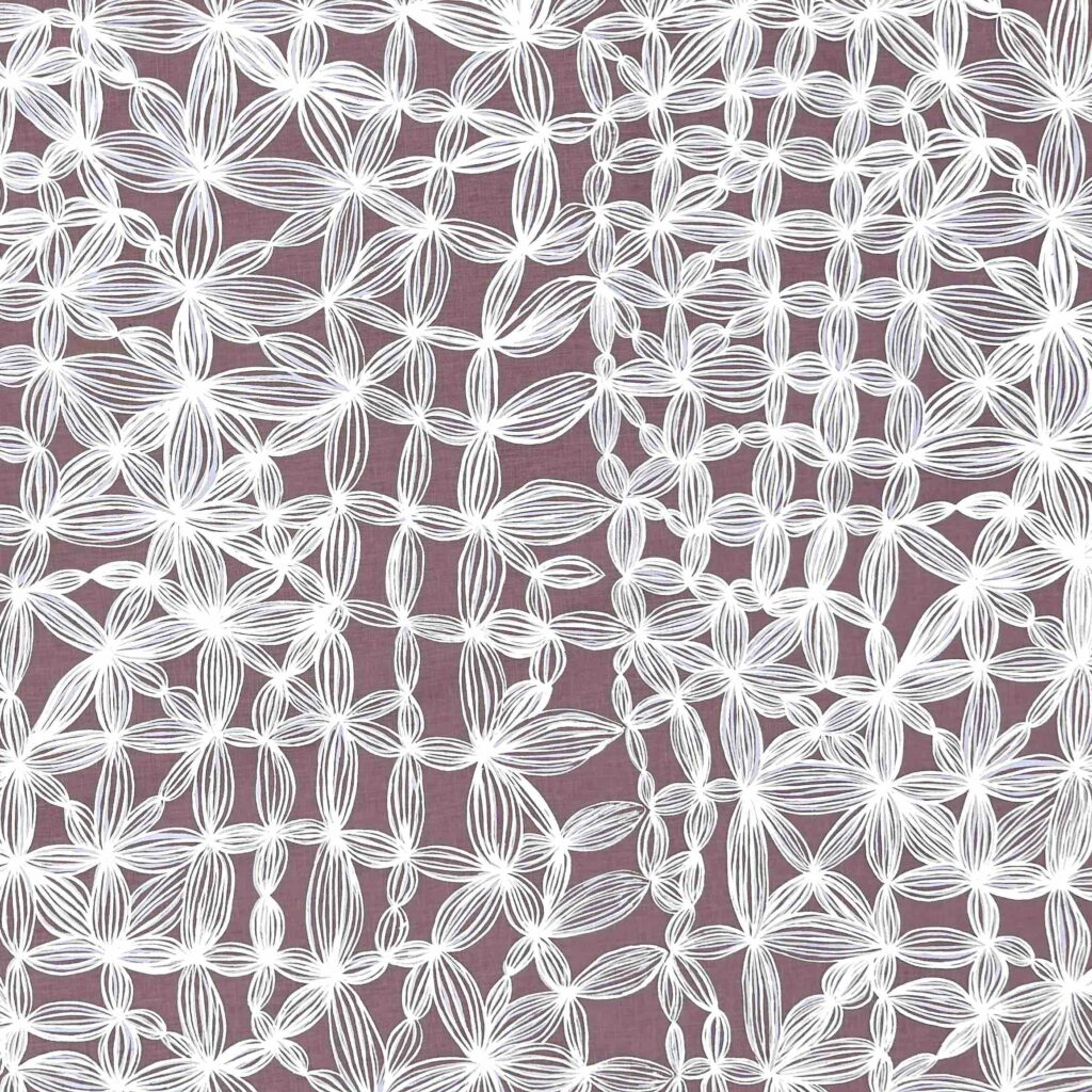 Bradley Bianamu - Wildflowers on lavender linen (per 1m) - Image 2