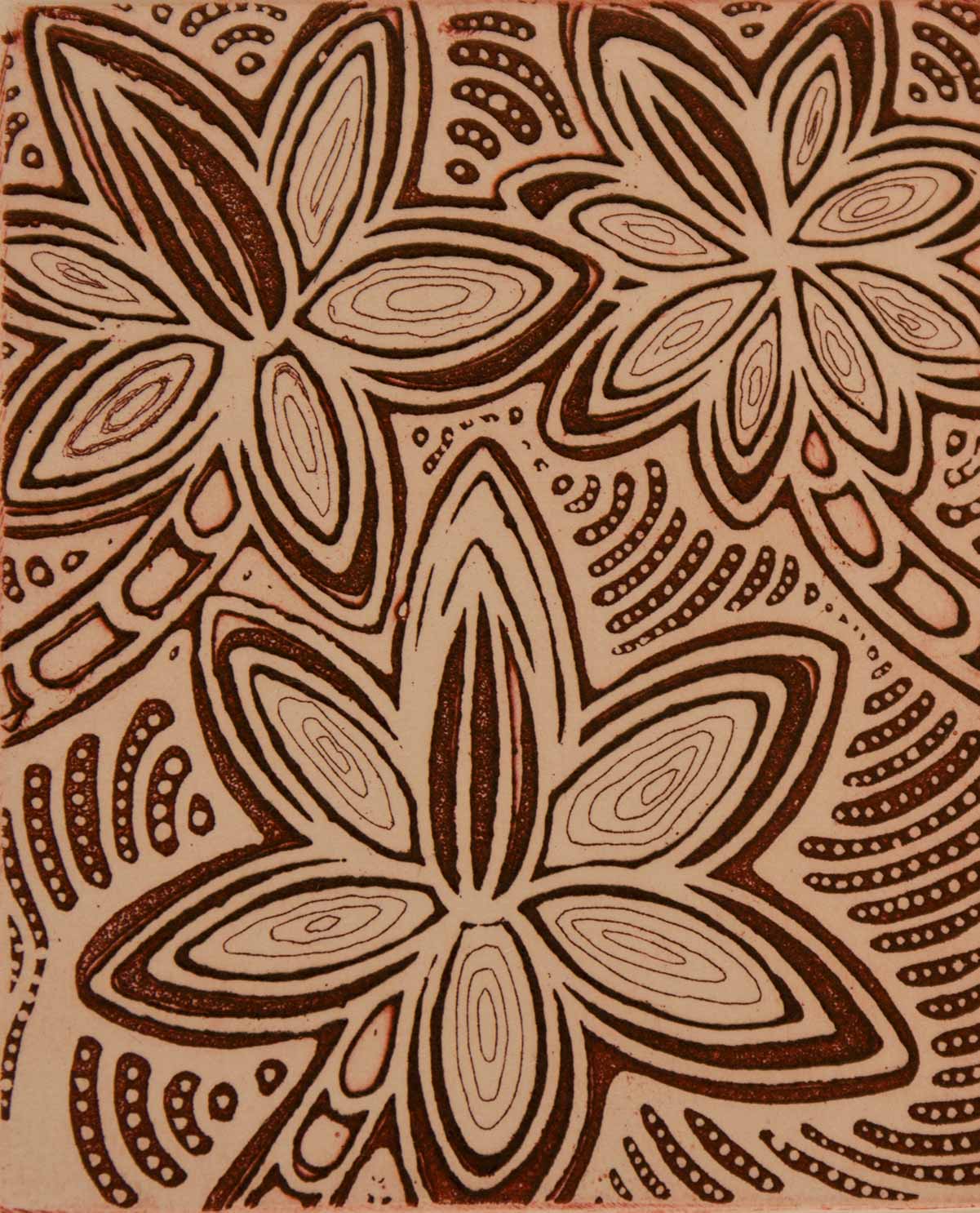Flowers - AnnCarmel Mulvien Merrepen Arts Aboriginal artist AnnCarmel Mulvien print Flowers