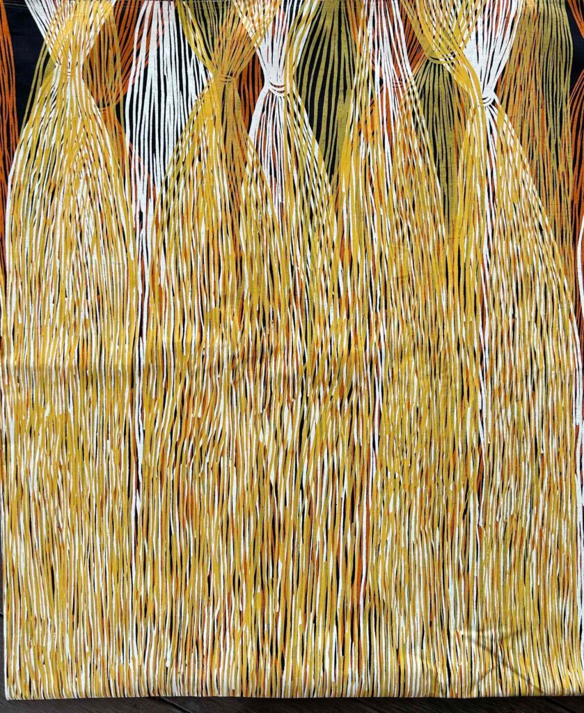 Kieren Karritpul - Pandanus strings on black linen (per 1m) - Image 2