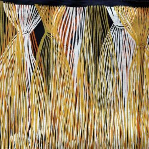 Kieren Karritpul - Pandanus strings on black linen (per 1m)