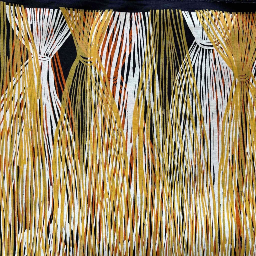 Kieren Karritpul - Pandanus strings on black linen (per 1m)