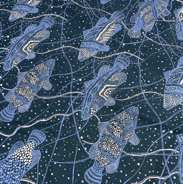 Kieren Karritpul - Barramundi on petrol linen (1m) - Image 2