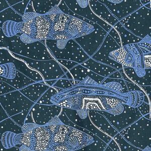 Kieren Karritpul - Barramundi on petrol linen (1m)