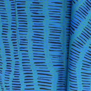 Kieren Karritpul - Fish Nets on turquoise linen/cotton (per 1m)