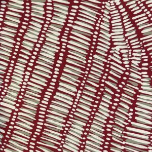 Kieren Karritpul - Fish Nets on raspberry linen/cotton (per 1m)