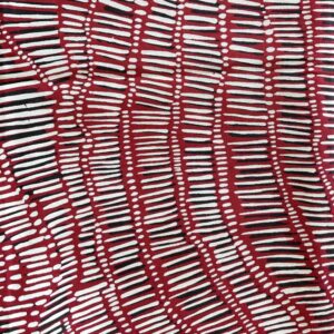 Kieren Karritpul - Fish Nets on red linen/cotton (1m)
