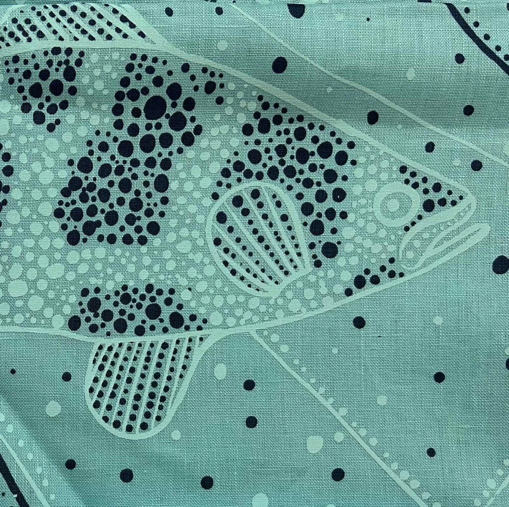 Kieren Karritpul - Barramundi on turquoise linen (per 1m)