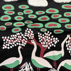 Kieren Karritpul - Magpie Geese on black linen (2m)