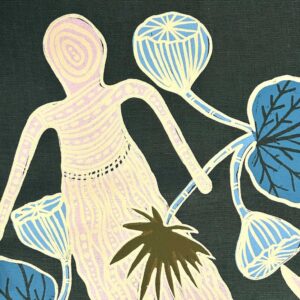 Kieren Karritpul - Mermaids on dark green linen (2m)