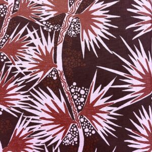 Gracie Kumbi - Sand Palms on wine linen (1m)