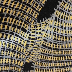 Marita Sambono - Bush Brooms on black linen (per 1m)