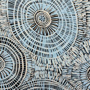 Marita Sambono - Fog Dreaming on black linen/cotton (per 1m)