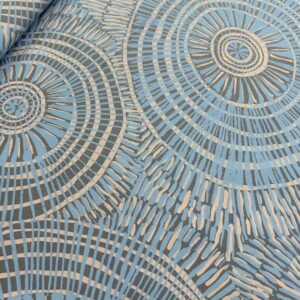 Marita Sambono - Fog Dreaming on cornflower linen/cotton (per 1m)