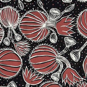 Nola Jimarin - Water Lilies on black linen (1m)