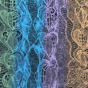 Nola Jimarin - Yams on black linen (per 1m)