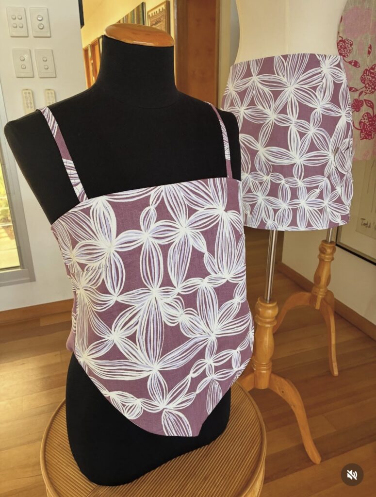 Bradley Bianamu - Wildflowers on lavender linen (per 1m) - Image 2