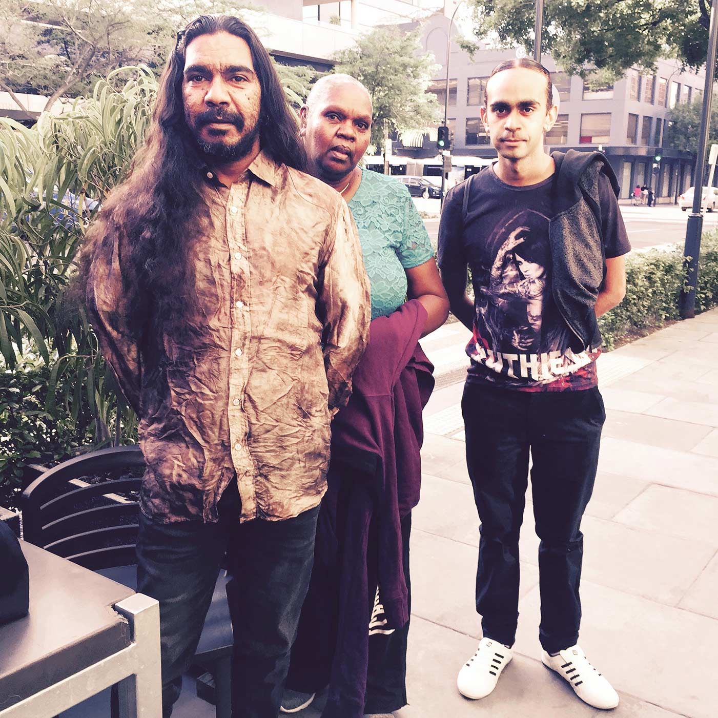 Merrepen Arts Aboriginal artists Phillip Wilson, Marita Sambono & Kieren Karritpul