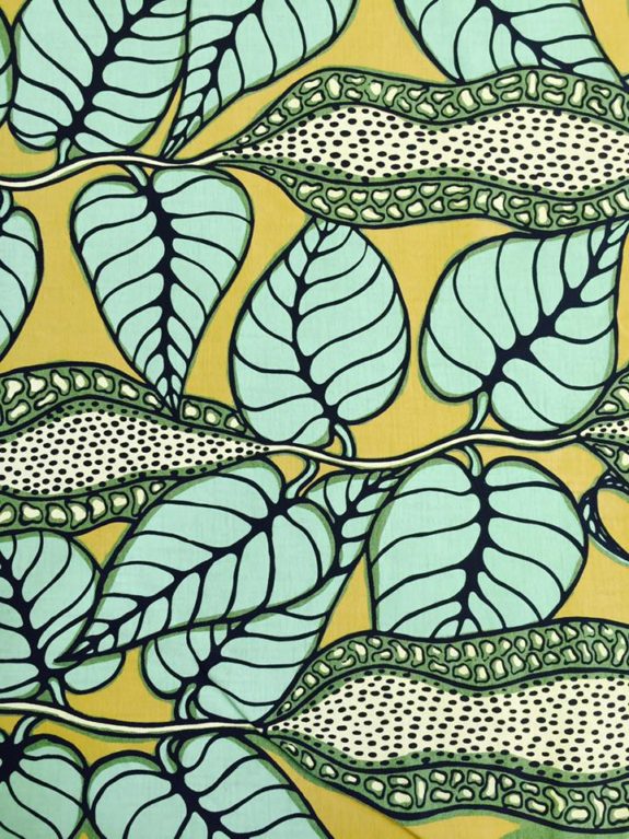 Merrepen Arts botanical print on raw silk.