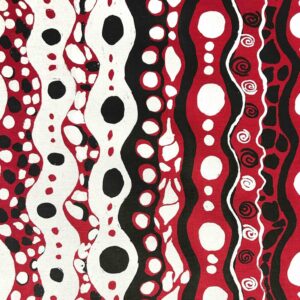 Suzanne Nurra - Dry Season on red linen (per 1m)