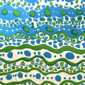 Suzanne Nurra - Dry Season on white cotton sateen (per 1m)