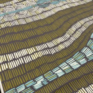 Kieren Karritpul - Baby Baskets on grey cotton drill (per 1m)