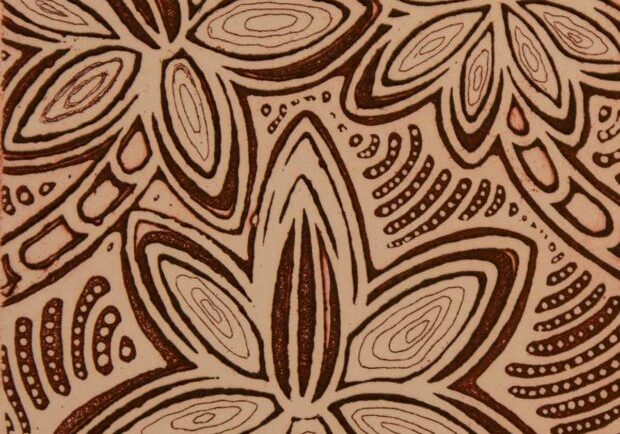 Merrepen Arts Aboriginal artist AnnCarmel Mulvien print Flowers