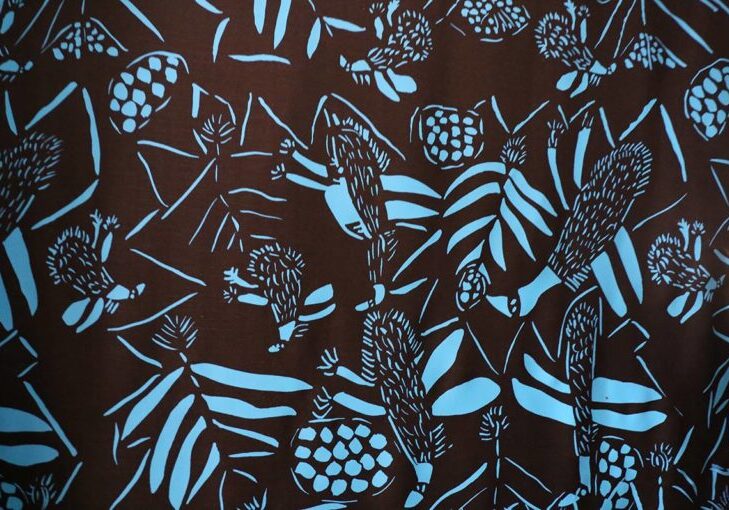 Merrepen Arts Aboriginal artist Mary Cungi print Magpie Goose