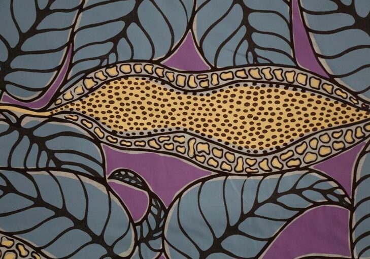 Merrepen Arts Aboriginal artist Gracie Kumbie print Yams