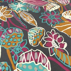 Patricia Marrfurra - Billabong on elephant grey cotton drill (per 1m)