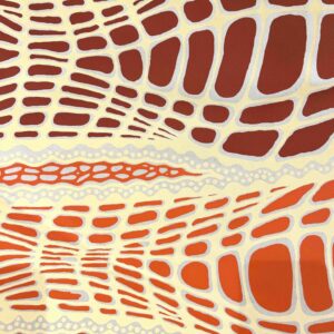 Aaron McTaggart - Crocodile Skin on black linen (per 1m)
