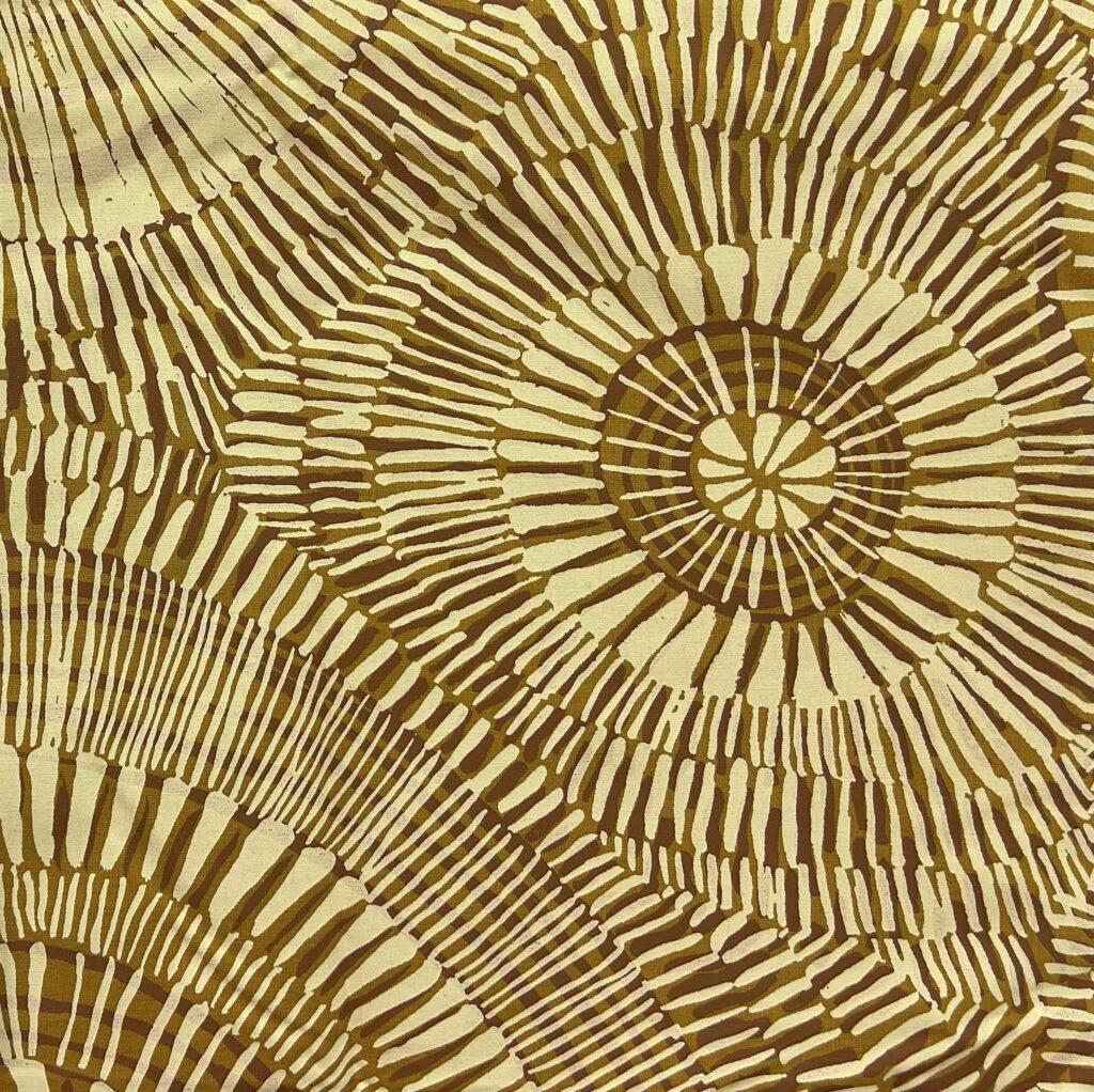 Marita Sambono - Fog Dreaming on mustard linen/cotton (per 1m) - Image 2