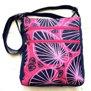 Delia Bag - Louise Pandella Big Leaves (hand printed fabric)