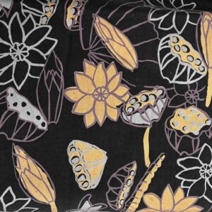 Patricia Marrfurra - Billabong metallics on black linen (per 1m)